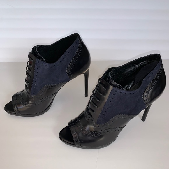 Burberry English Brunswick 110 Peep Toe Ankle Boot - Picture 12 of 16